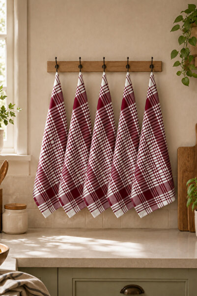 Loyal Home 5-Piece Plaid Patterned Kitchen Towel & Drying Cloth Set 50X70 cm ...