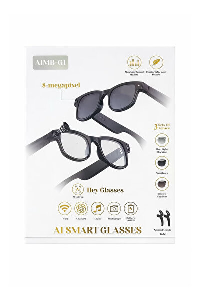 AIMB G1 AI Smart Glasses 8MP Camera WiFi Bluetooth Voice Assistant Translatio...