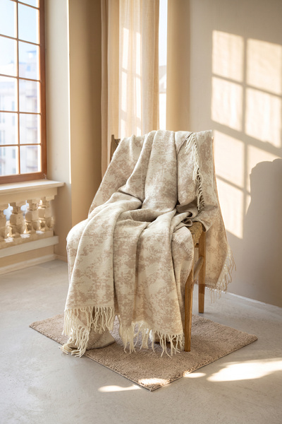 First Choice Ravin Single Jacquard Blanket 150X200 - Beige