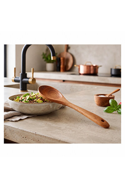 Fiyakalı Ürünler Atölyesi Organic Teak Wood Spoon - Fireproof and Non-Scratch...