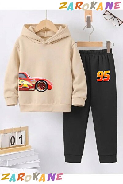 ZAROKANE Yandan Car Printed Winter Children's Hooded Cotton Insulated Tracksu...