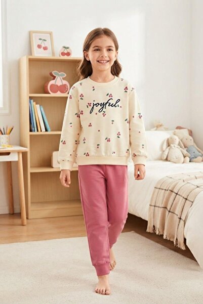 Pina Kids Girl's Joyful Patterned School Daily Tracksuit Set Esf7034