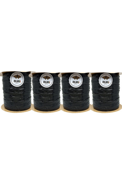 Milano Κορδόνι Raffia με απαλή υφή 42 Νο Γυαλιστερό Μαύρο 4 Τεμάχια 400 Γραμμ...