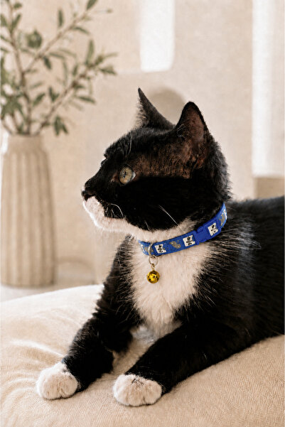 Çilek Garden Pet 17-30 cm Ayarlanabilir Zilli Kedi ve Kuş Desenli Kedi Tasması