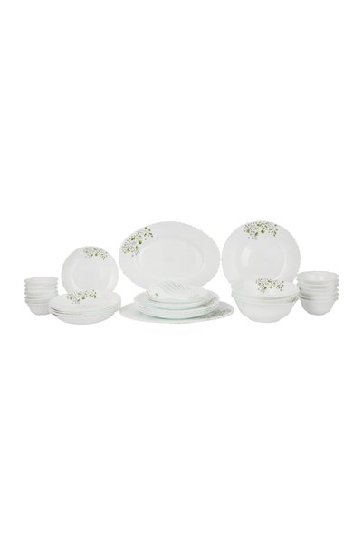 ROYALFORD طقم عشاء أوبالوير 42 قطعة RF12881، آمن للاستخدام في الميكروويف، أبي...