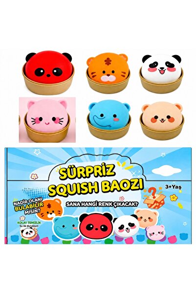 TOYSTURKA Squishy Dumpling Sürpriz Paket Renkli Hayvanlı Çin Mantısı Sukuşi Ö...