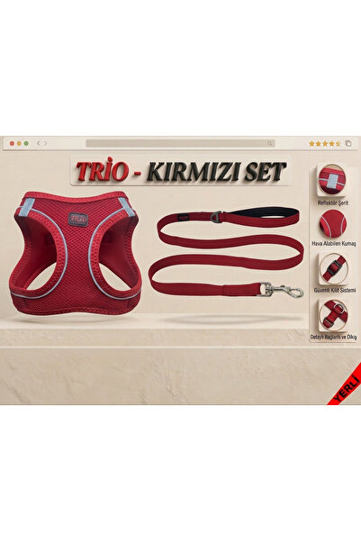 Trio طوق صدر للقطط والكلاب من نوع Air-Mesh للأنواع الصغيرة والمتوسطة، ناعم وق...