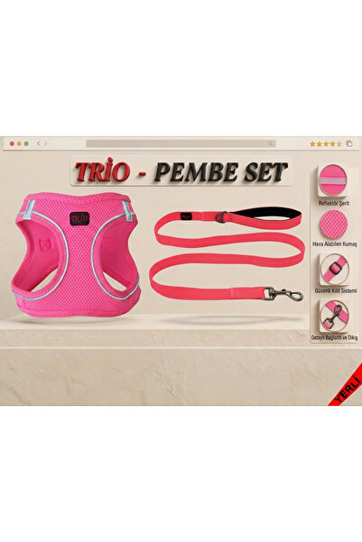 Trio Air -Mesh Küçük ve Orta Irk Kedi Köpek Göğüs Tasması Yumuşak, Nefes Alab...