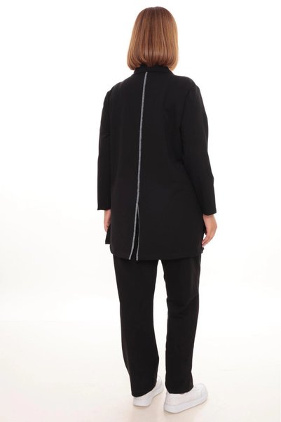 Lady Majestic Plus Size Cardigan Sweatshirt & Pants Two-Piece Set Women