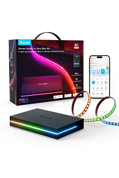 Govee AI Sync Box 2 | Контрол на LED осветление на хъб | RGBICW, Wi-Fi + Blue...