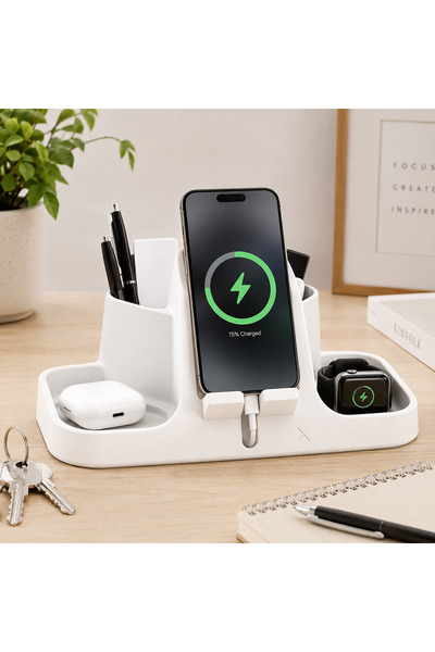 EDIXON Çok Amaçlı Masaüstü Organizer Telefon Standı Kalemlik Saat Kulaklık Bö...