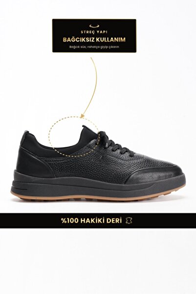 Fame Step Genuine Leather Men's Walking Shoes Casual Comfort Stretch Structur...