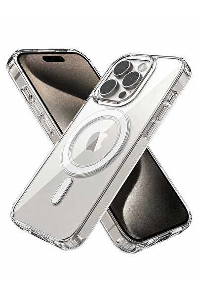 iPhone 16 Pro Max UyumluMax MagSafe Özellikli Şeffaf IQ Silikon Kılıf Şeffaf