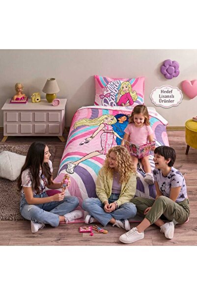 Taç Lisanslı Barbie Imagine Yatak Örtüsü Seti Tek Kişilik