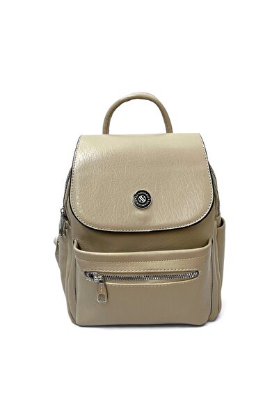 Sanmorris Sand Women's Medium Size Faux Leather Backpack Snm1449