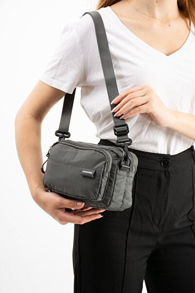 Sanmorris Anthracite Women's Small Size Faux Leather Shoulder and Crossbody B...