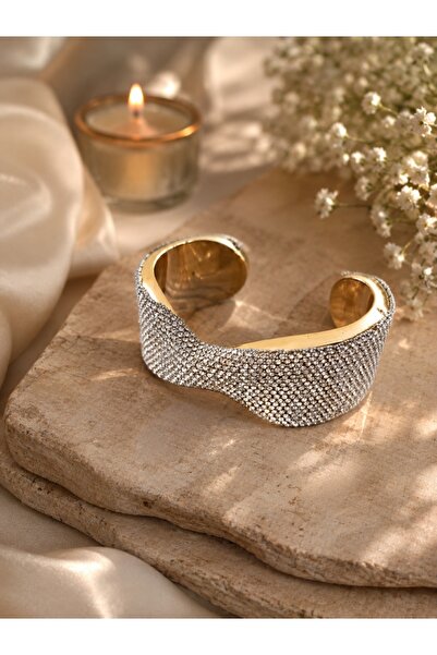 Liacharm Women's Zircon Stone Gold Bijouterie Handcuff Bracelet