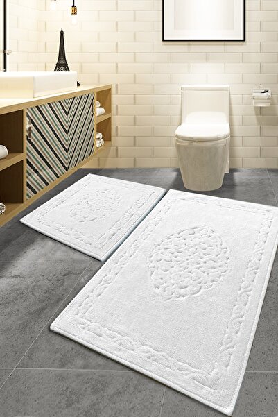 Rani Mobilya Rani Home Banyo Paspası Seti Beyaz BA-6272