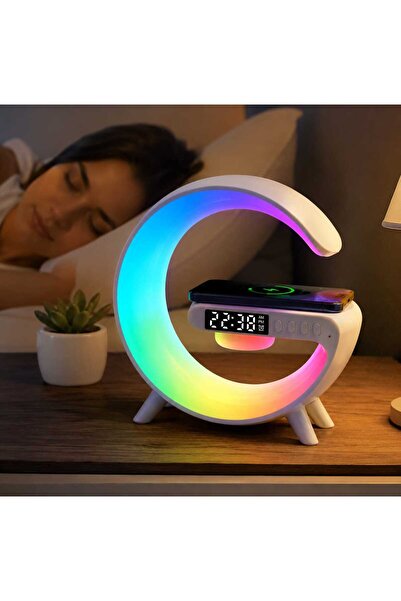 OEM Ceas deșteptător LED G63 cu lumină RGB, simulare de răsărit, sunete relaxante, încărcare wireless, alarmă și 256 de moduri de iluminare