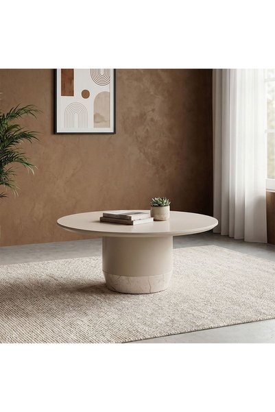 Danube Home Cayman Round Coffee Table Grey/Black, Furniture Piece For Living ...