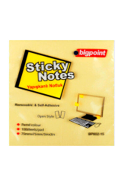Bigpoint Yapışkanlı Not Kağıdı 75x75mm / 100 Yaprak