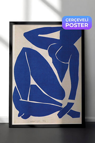 Zestia Πίνακας τοίχου Henri Matisse με μαύρο πλαίσιο, Μπλε Γυμνό, Αφηρημένη Τ...