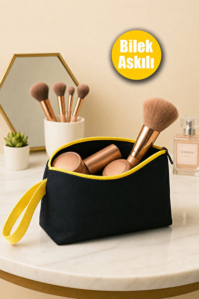 Deftion Daily Makeup Bag with Wrist Strap Waterproof Small Travel Cosmetic Mi...