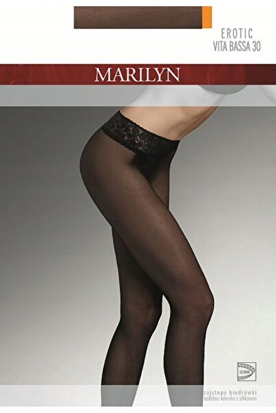 Marilyn Ciorapi cu talie joasa dantelata Erotic Vita Bassa 30 den 3 Negru