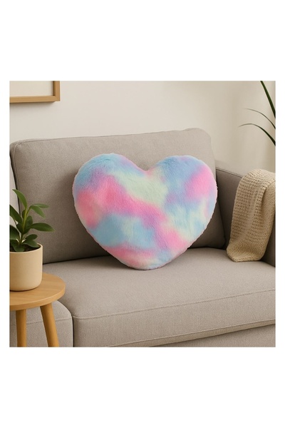 OEM Pernă decorativă copii, model curcubeu, inimă, 41x42x8cm – plus de culoar...