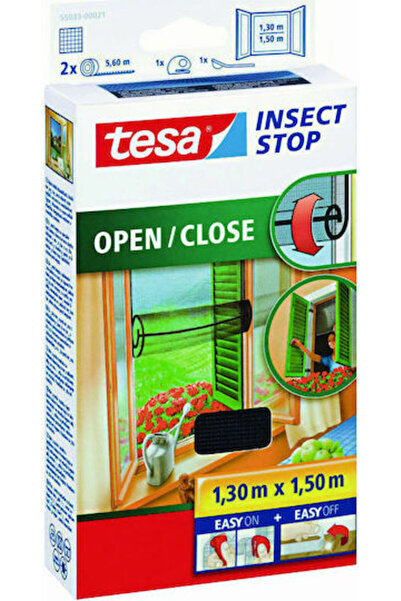 Tesa Ticaret Tesa Σίτα Παραθύρου με Velcro και Κάθετη Κίνηση Γκρι 150x130εκ.