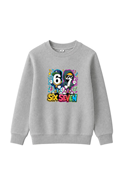haha Hoodless Six Seven Printed Sweatshirt for Boys