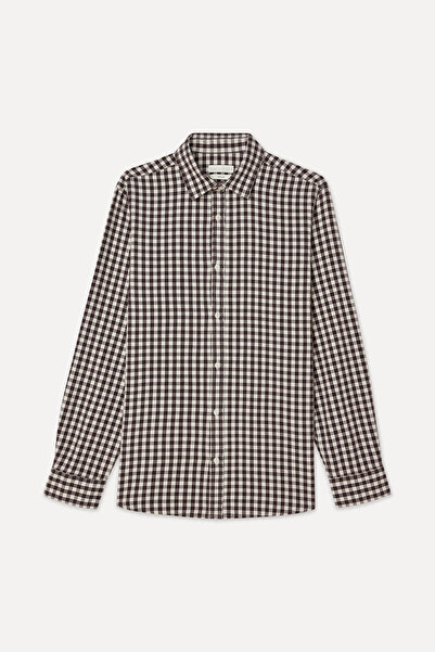 Mudo Men's Brown Plaid Regular Fit Long Sleeve Shirt