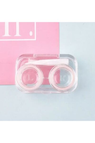 ESRADA KONTAKT LENS KUTUSU ŞEFFAF PEMBE RENK