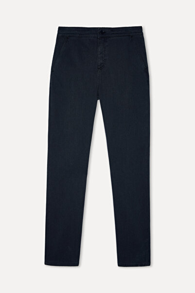 Mudo Men's Navy Blue Straight Fit Trousers