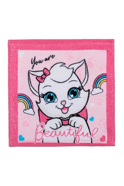 OEM Prosopel copii din bumbac, roz, model eroi, 30x30cm – moale, absorbant și practic pentru grădiniță
