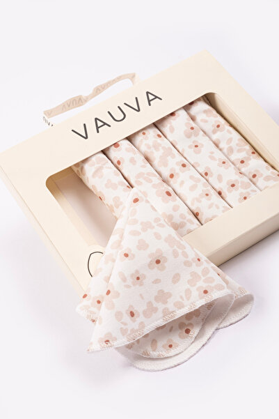 VAUVA %100 Pamuk Desenli Penye Bebek Ağız Mendil Seti - Yumuşak Dokulu Yenido...