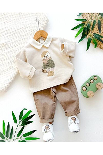 hümabebe Cool Teddy Bear Embroidery Thessaloniki Sweater and Jeans Premium Se...