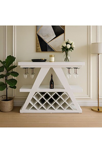 Danube Home Cesna Glass Top Bar Counter With Wine Rack And Bottle Holder High...