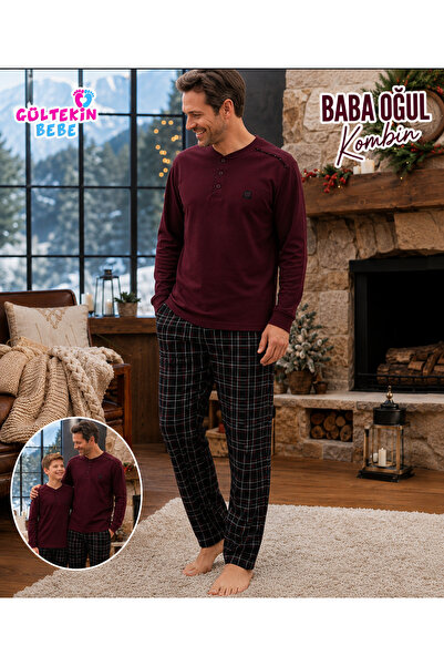 Tarık İnterlok Kumaş Robalı Erkek Baba Oğul Pijama Takımı Kombini M-2XL -TA44...
