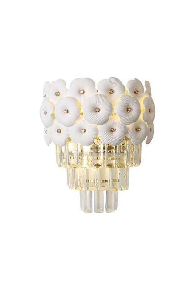 Danube Home Ibtisam Crystal And Metal Wall Sconce White Dia 330xH 380 mm
