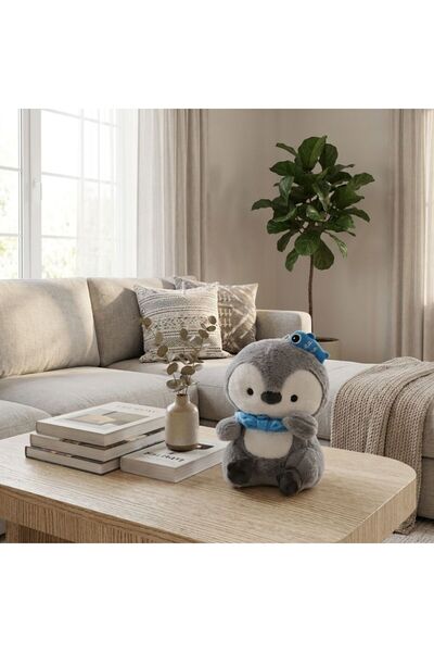 Danube Home Penguin Toto Soft Toy 30cm-Grey And White, Storage Safe For Cash,...