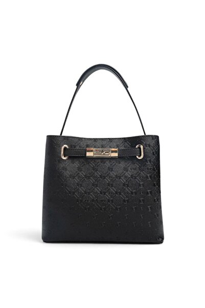 Silver Polo Black - Women's Handbag with Black Logo Sp1293