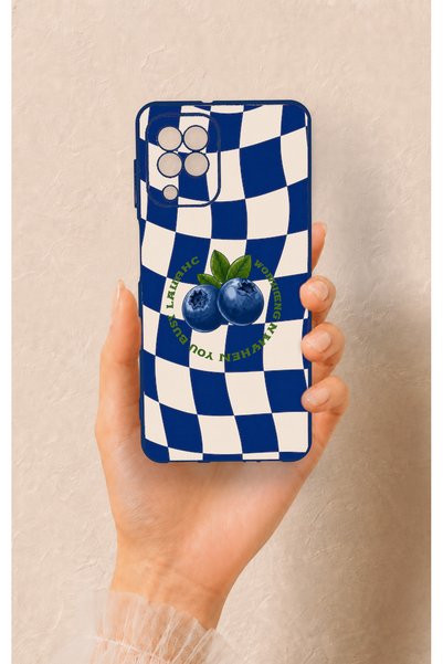 Vip Case Samsung A22 Compatible Blueberry Patterned Silicone Case