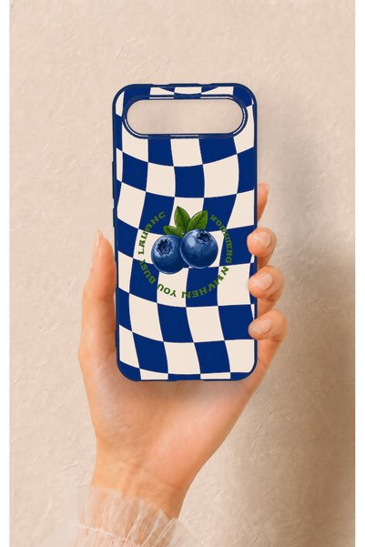 Vip Case Tecno Spark Slim Compatible Blueberry Patterned Silicone Case
