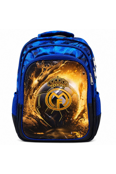 Royal Rucsac școlar multifuncțional, model fotbal cu logo „Real Madrid”, dime...