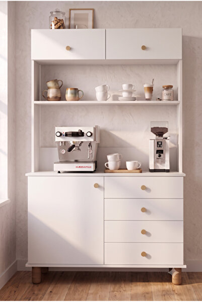 umondesign Kahve Köşesi Coffee Bar Dolabı Çekmeceli Raflı Mutfak Çok Amaçlı D...