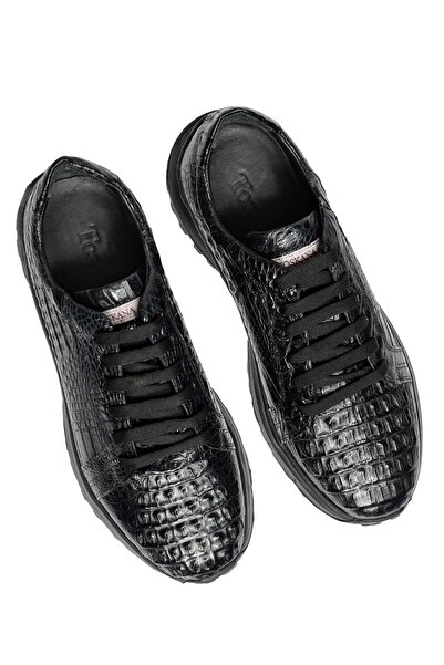 TOSKANA Hakiki Timsah Crocodile Derisi El Yapımı Erkek Sneakers