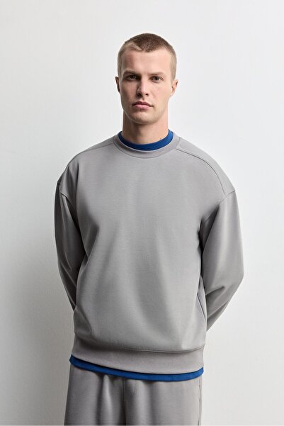 LEFTIES İnterlok bisiklet yaka sweatshirt