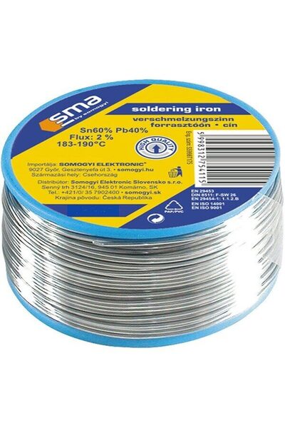 SMA Aliaj de lipit, cositor cu sacaz, SW 1/250, grosime 1 mm, greutate 250 g