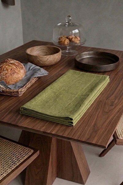 vivamaison Keten Pamuk Runner 40x130 Yıkanmış Masa Runnerı